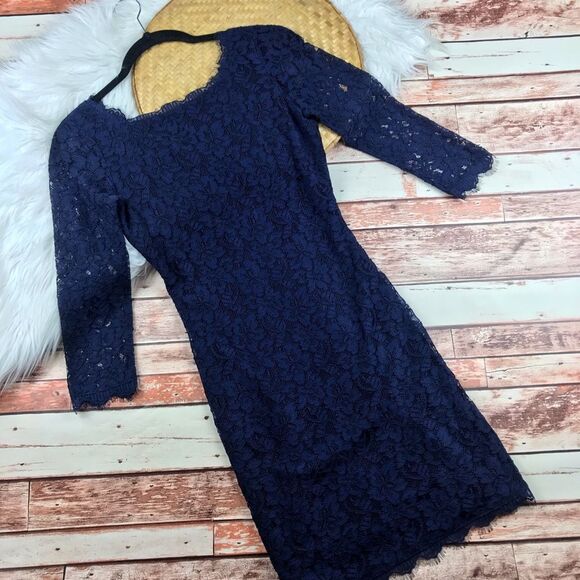 Diane von‎ furstenberg zarita laced dress navy blue - Picture 2 of 9